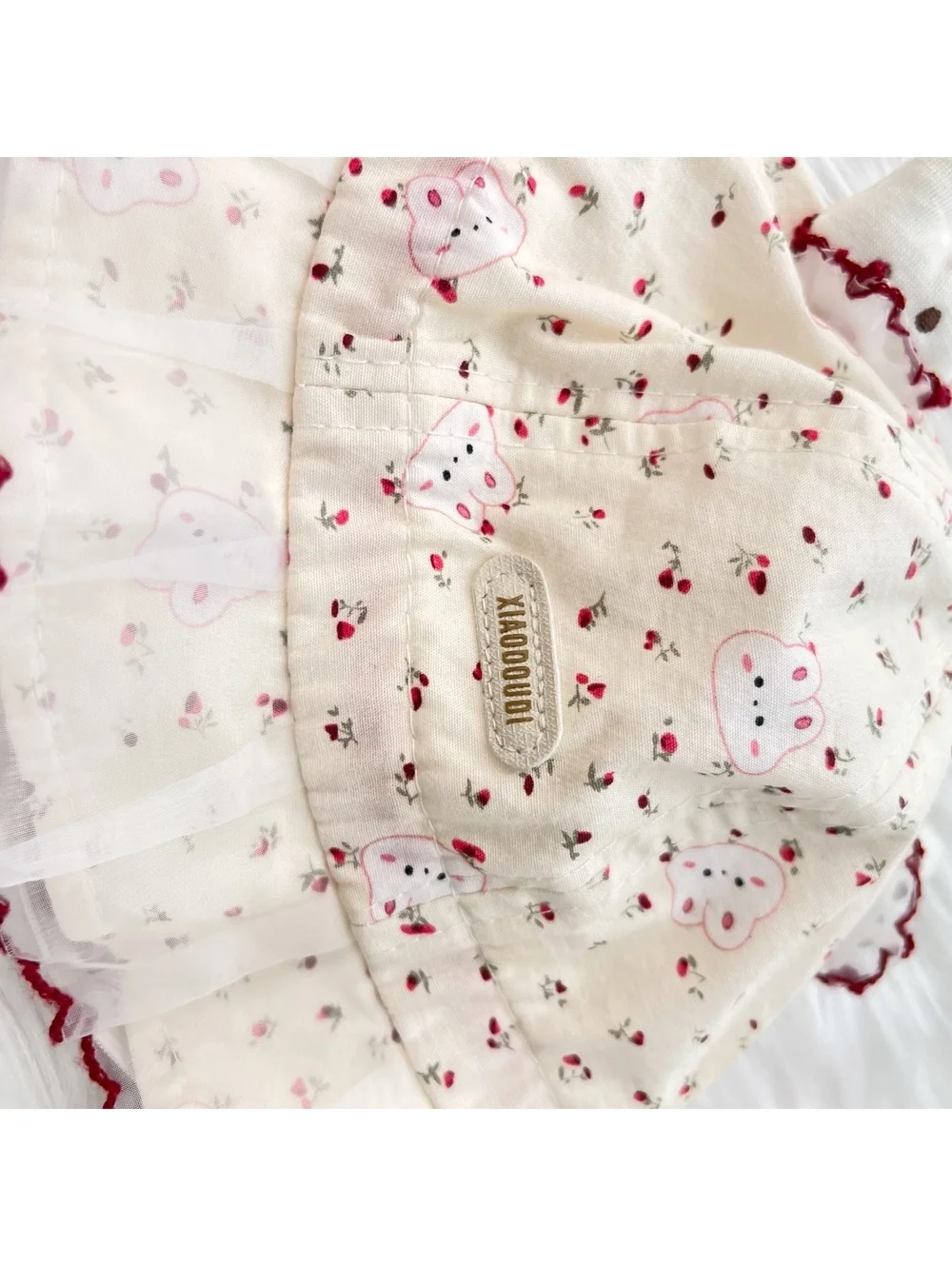 Xiaodoudi Baby Girl Bunny Floral Ruffle Bonnet Hat Rabbit Ears Cottagecore